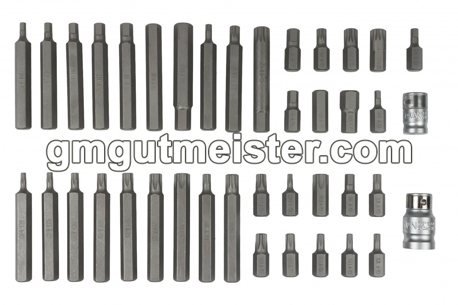НАБІР БІТІВ УДАРНИХ TORX, HEX, SPLINE GUT MECHANIC 40ШТ IBS10040